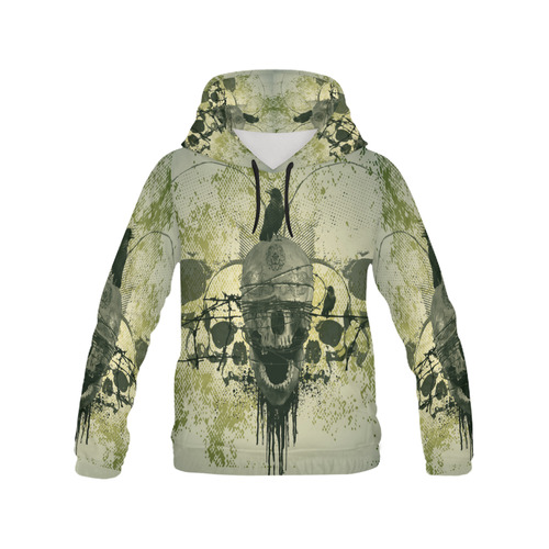 creepy skull All Over Print Hoodie for Men (USA Size) (Model H13)