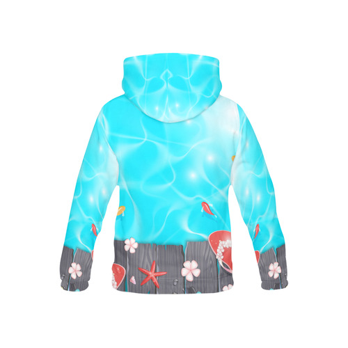 Lovely Summer Poolside All Over Print Hoodie for Kid (USA Size) (Model H13)