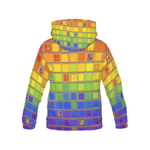 square rainbow All Over Print Hoodie for Women (USA Size) (Model H13)