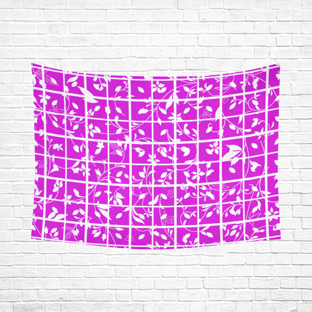 Pink Swirls Cotton Linen Wall Tapestry 80"x 60"