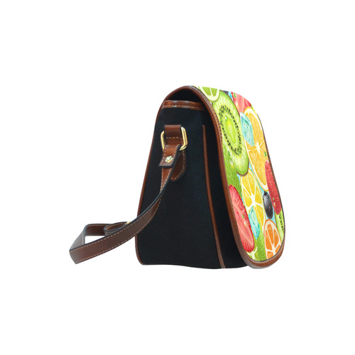 Strawberry Kiwi Orange Fruit Saddle Bag/Small (Model 1649)(Flap Customization)