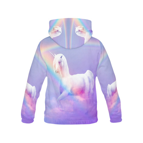 Unicorn and Rainbow All Over Print Hoodie for Men (USA Size) (Model H13)