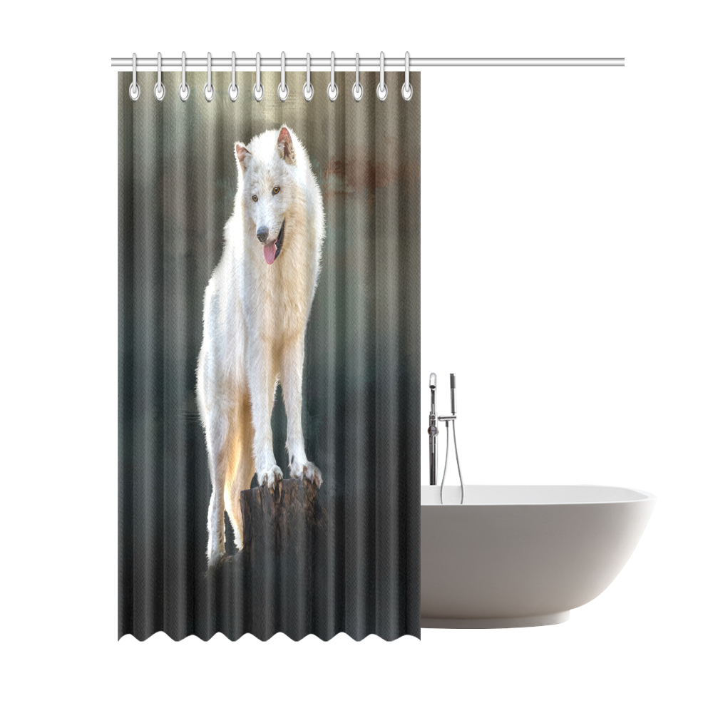 A wonderful painted arctic wolf Shower Curtain 69"x84"