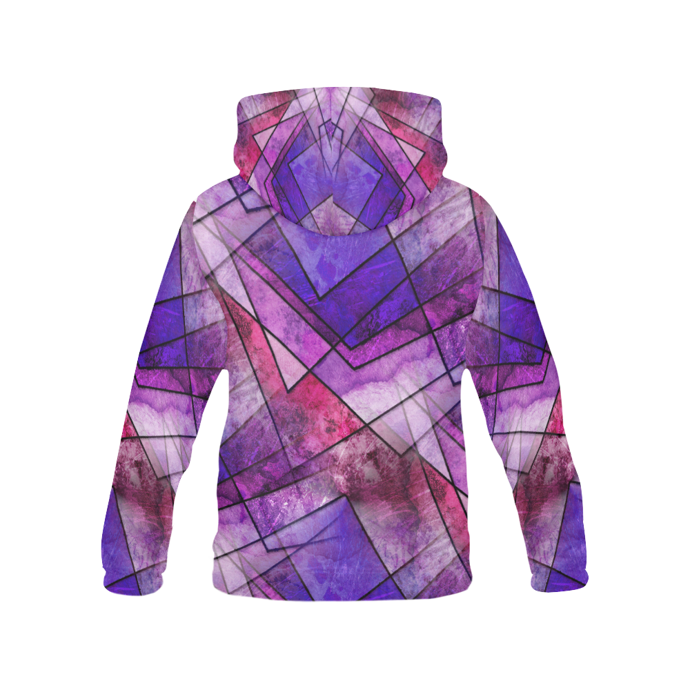 Pink Shards All Over Print Hoodie for Women (USA Size) (Model H13)