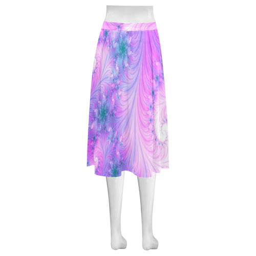 Chic and elegant spiral fractal Mnemosyne Women's Crepe Skirt (Model D16)