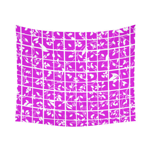 Pink Swirls Cotton Linen Wall Tapestry 60"x 51"