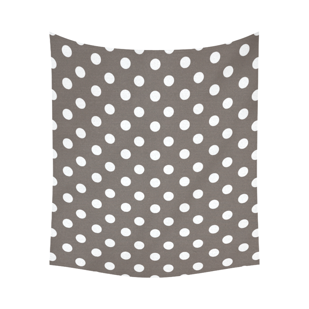 Beige Polka Dots Cotton Linen Wall Tapestry 60"x 51"