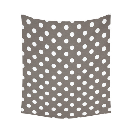 Beige Polka Dots Cotton Linen Wall Tapestry 60"x 51"