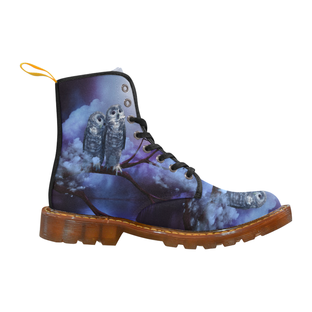 Cute couple owls Martin Boots For Men Model 1203H
