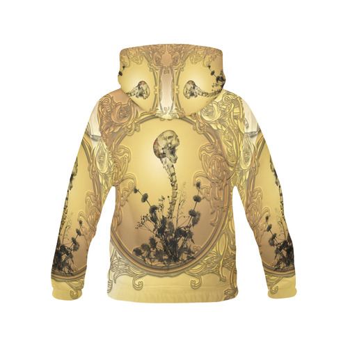 Awesome golden skull All Over Print Hoodie for Men (USA Size) (Model H13)