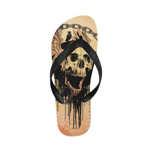 Scary skull Flip Flops for Men/Women (Model 040)