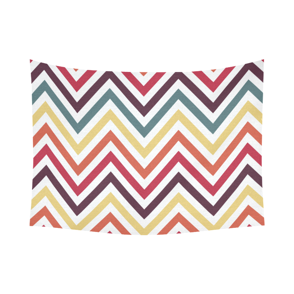 Colorful Modern Chevron Cotton Linen Wall Tapestry 80"x 60"