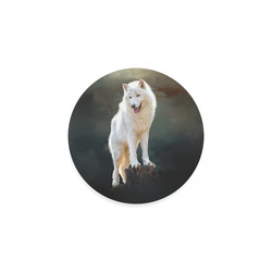 A wonderful painted arctic wolf Round Coaster