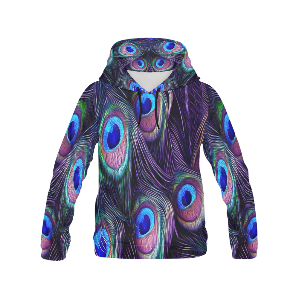 Peacock Feather All Over Print Hoodie for Men (USA Size) (Model H13)