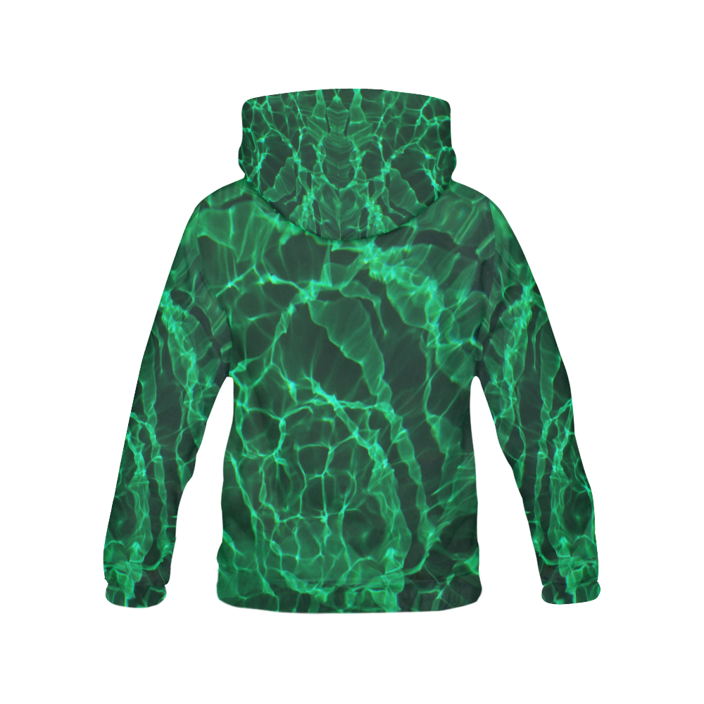 Green Dive Givers Hood All Over Print Hoodie for Women (USA Size) (Model H13)