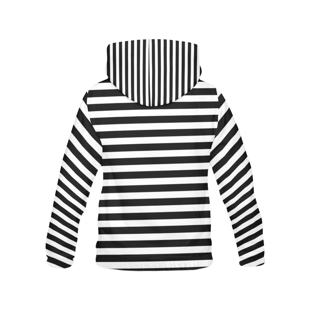 Wide White Flat Stripes Pattern All Over Print Hoodie for Men (USA Size) (Model H13)