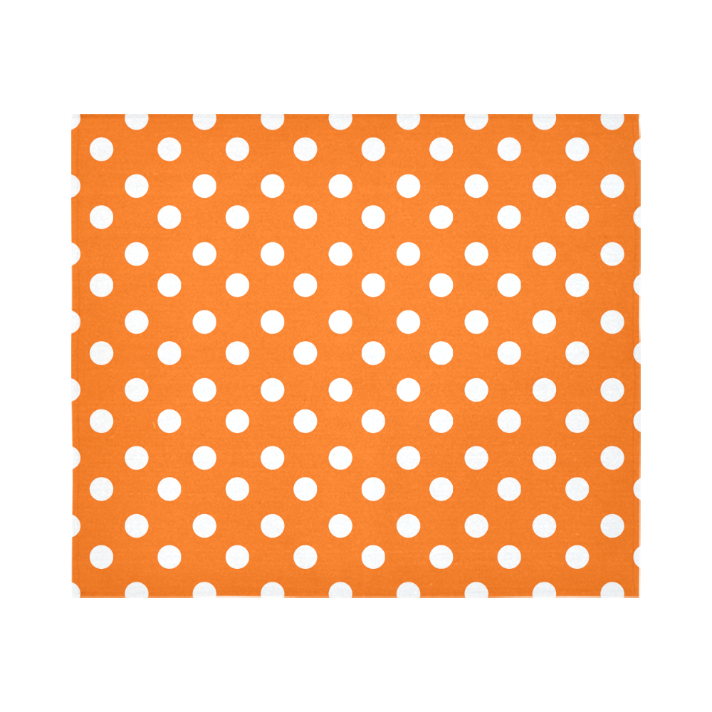 Orange Polka Dots Cotton Linen Wall Tapestry 60"x 51"