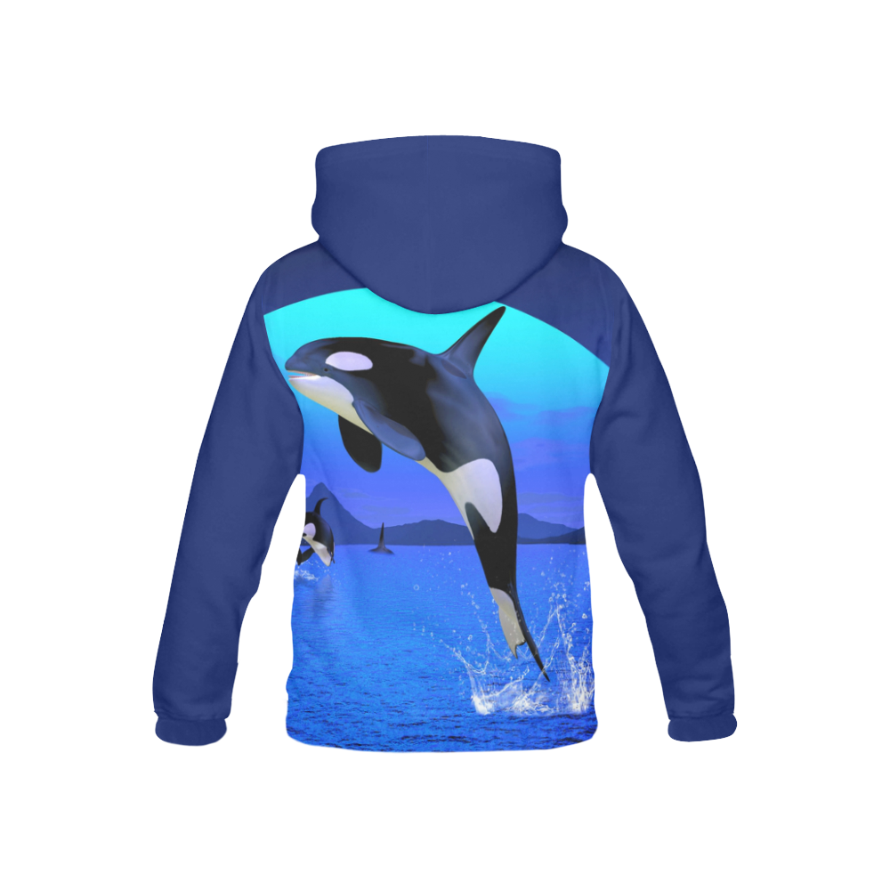 A Orca Whale Enjoy The Freedom All Over Print Hoodie for Kid (USA Size) (Model H13)