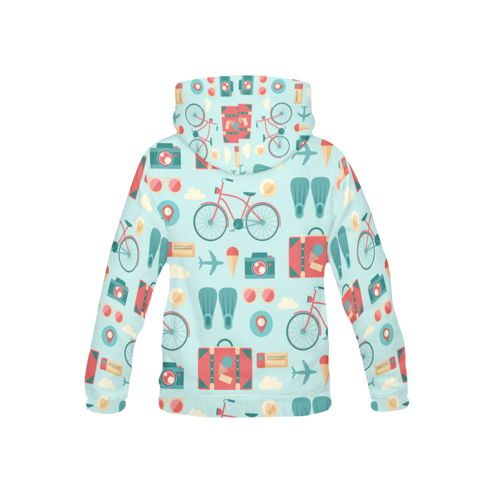 Let's Travel! All Over Print Hoodie for Kid (USA Size) (Model H13)