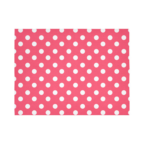 Indian Red Polka Dots Cotton Linen Wall Tapestry 80"x 60"