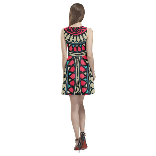 abstract-pattern-design Thea Sleeveless Skater Dress(Model D19)