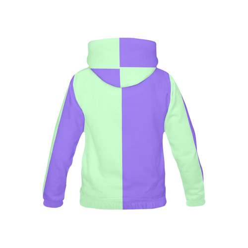 Only two Colors: Light Violet Mint All Over Print Hoodie for Kid (USA Size) (Model H13)