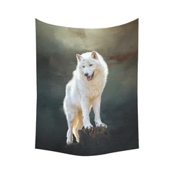 A wonderful painted arctic wolf Cotton Linen Wall Tapestry 60"x 80"