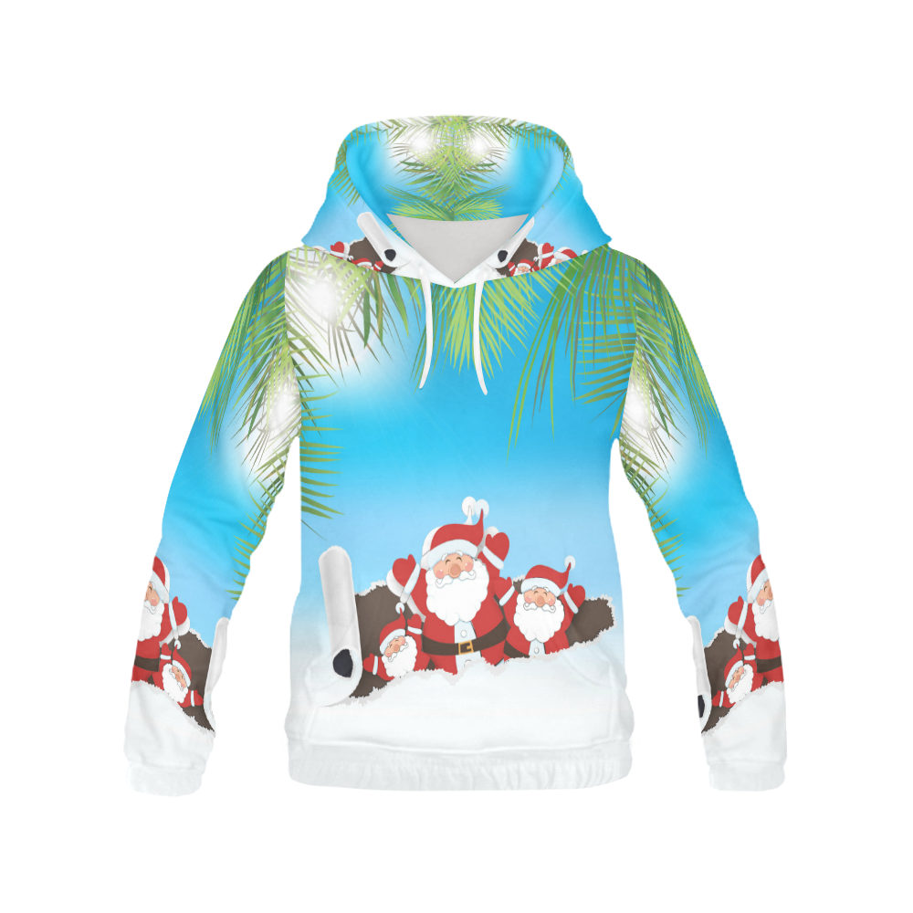 tropical Santa All Over Print Hoodie for Women (USA Size) (Model H13)