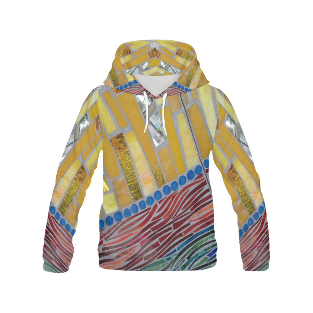 yellow mosaic All Over Print Hoodie for Women (USA Size) (Model H13)
