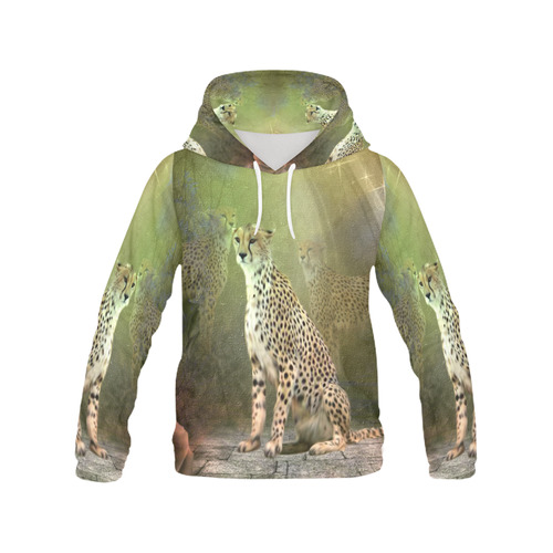 Beautiful leopard All Over Print Hoodie for Women (USA Size) (Model H13)