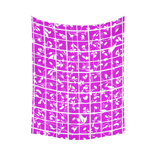 Pink Swirls Cotton Linen Wall Tapestry 80"x 60"
