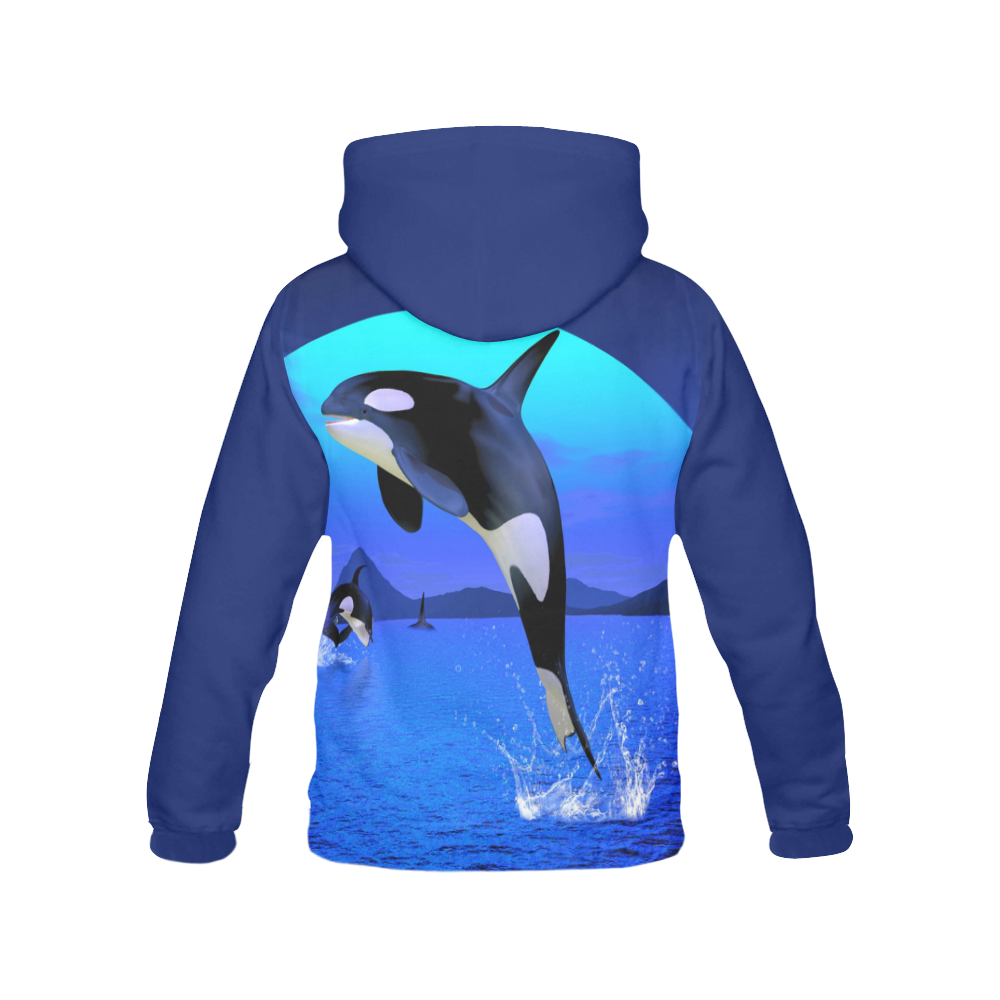 A Orca Whale Enjoy The Freedom All Over Print Hoodie for Men (USA Size) (Model H13)