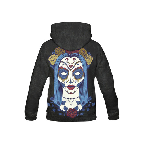 Dark gothic rose sugar skull All Over Print Hoodie for Kid (USA Size) (Model H13)