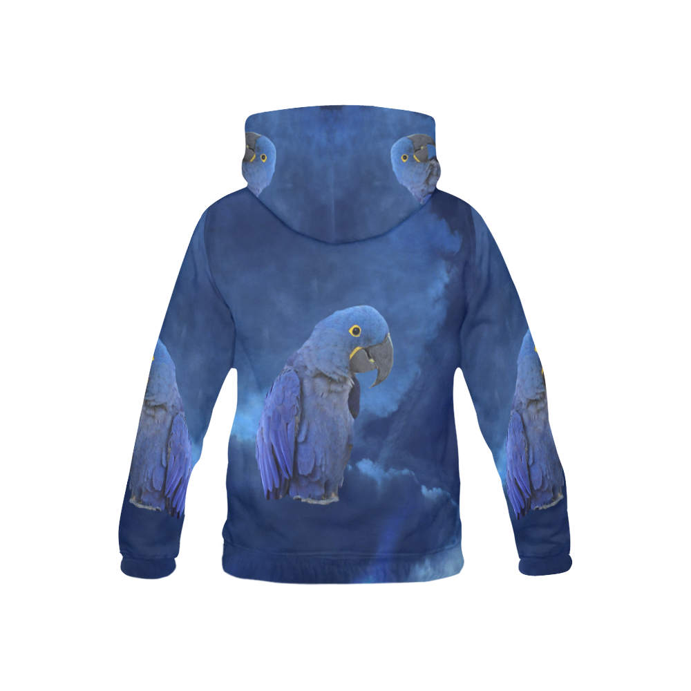 Hyacinth Macaw All Over Print Hoodie for Kid (USA Size) (Model H13)