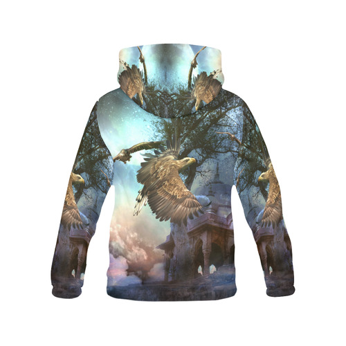 Awesome flying eagle All Over Print Hoodie for Women (USA Size) (Model H13)