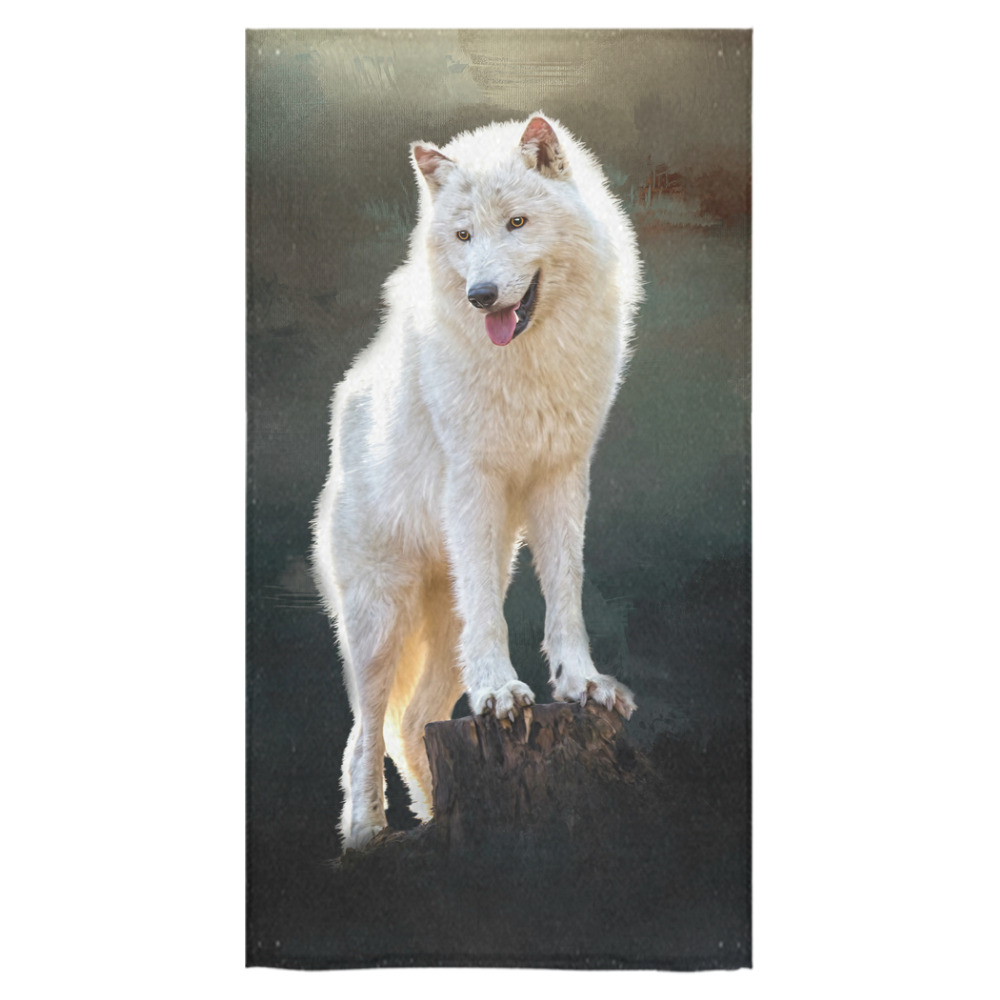 A wonderful painted arctic wolf Bath Towel 30"x56"