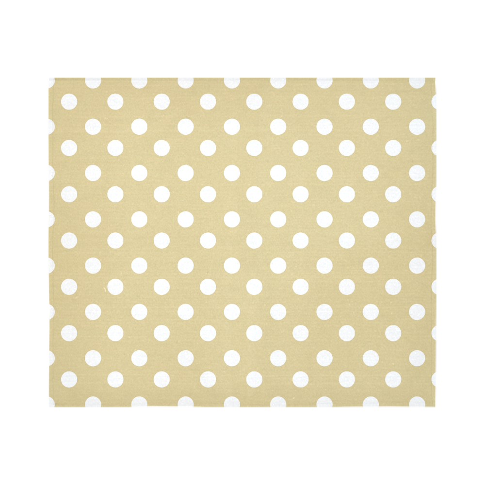 Light Olive Polka Dots Cotton Linen Wall Tapestry 60"x 51"