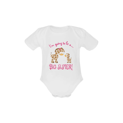 I am Going to be a Big Sister Cute Giraffe Baby Powder Organic Short Sleeve One Piece (Model T28)