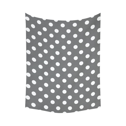 Gray Polka Dots Cotton Linen Wall Tapestry 80"x 60"