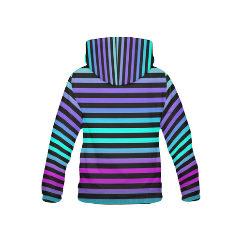 Wide Flat Stripes Pattern Colored All Over Print Hoodie for Kid (USA Size) (Model H13)