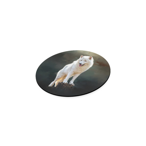 A wonderful painted arctic wolf Round Coaster