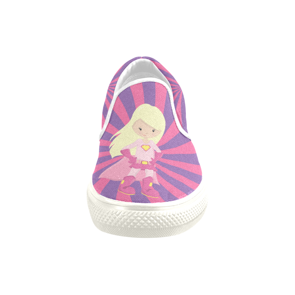 Supergirl Madilyn Slip-on Canvas Shoes for Kid (Model 019)
