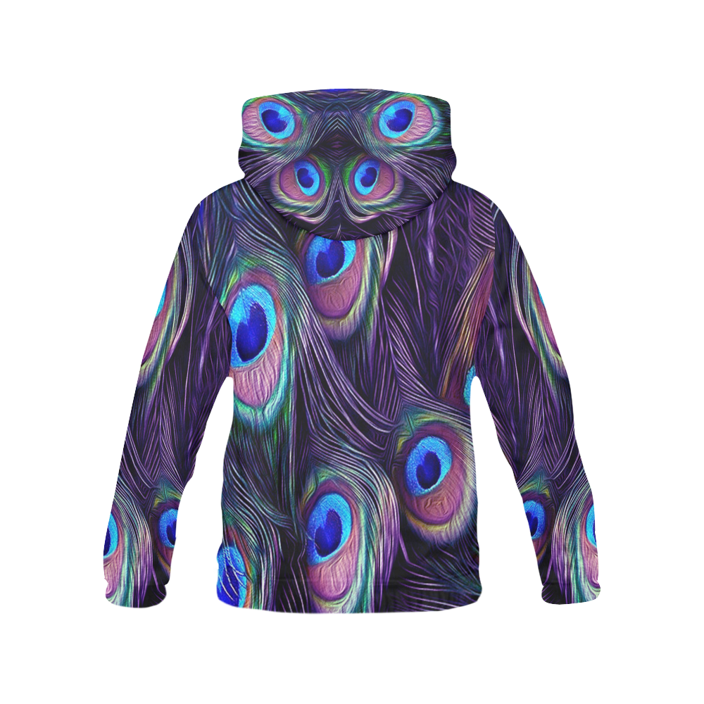 Peacock Feather All Over Print Hoodie for Men (USA Size) (Model H13)