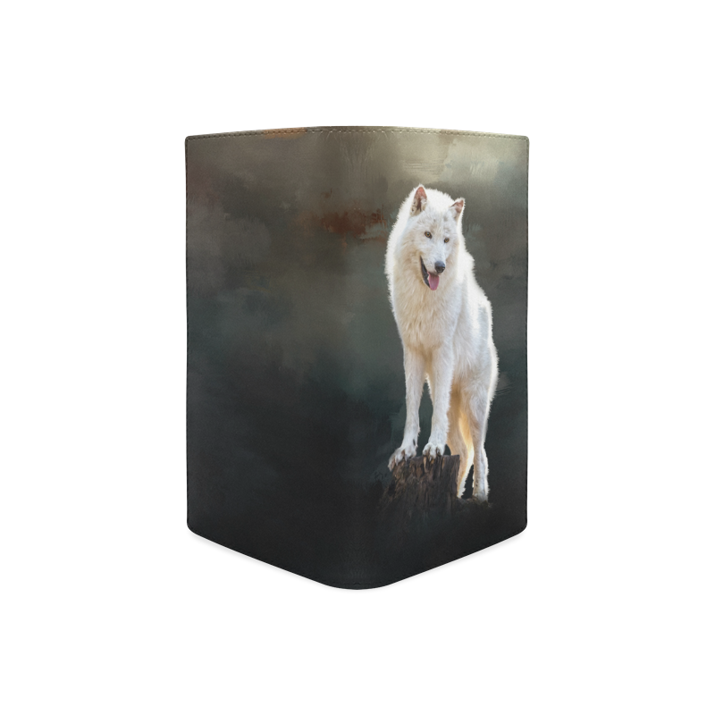 A wonderful painted arctic wolf Women's Leather Wallet (Model 1611)