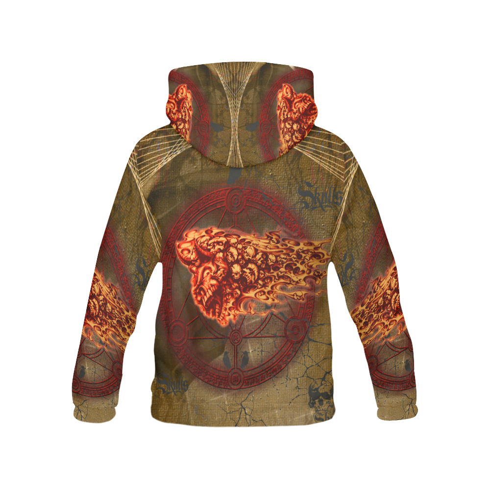 Awesome, creepy flyings skulls All Over Print Hoodie for Men (USA Size) (Model H13)