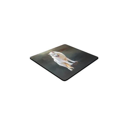 A wonderful painted arctic wolf Square Coaster