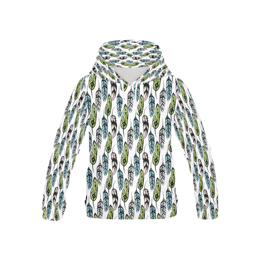 Feathers Pattern All Over Print Hoodie for Kid (USA Size) (Model H13)