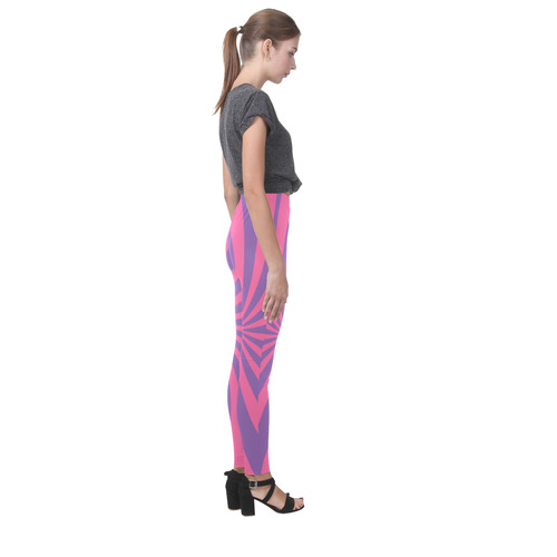 Pink and Purple Swirl Cassandra Women's Leggings (Model L01)