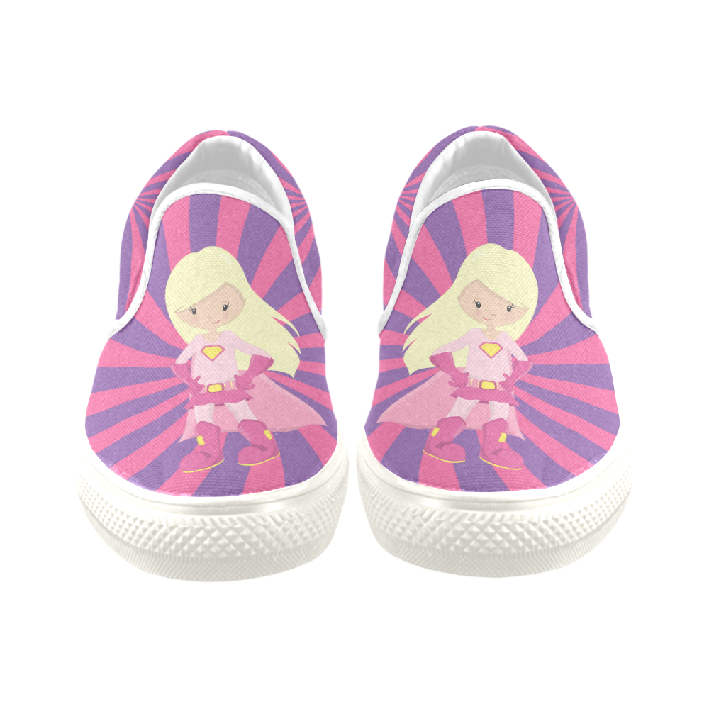 Supergirl Madilyn Slip-on Canvas Shoes for Kid (Model 019)