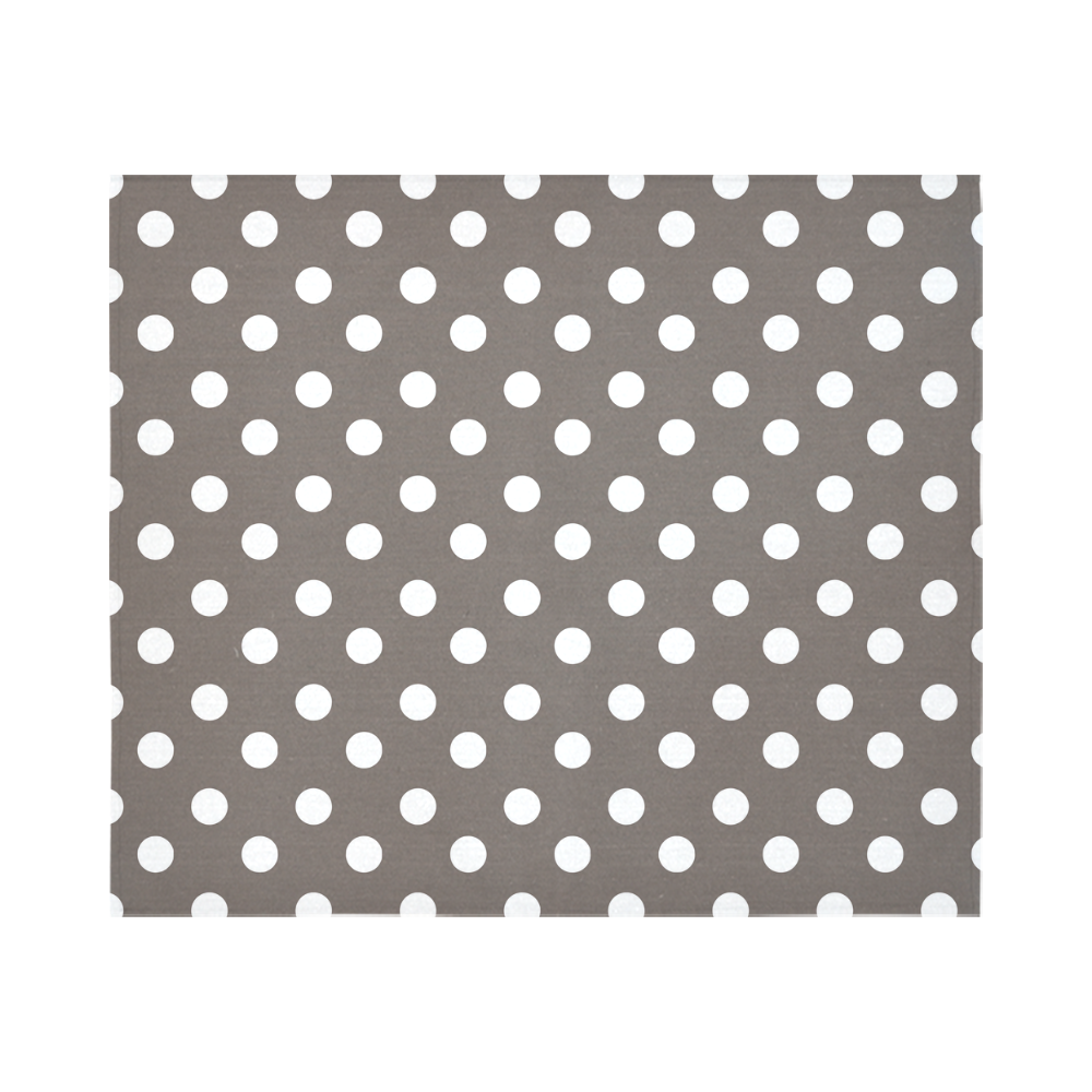 Beige Polka Dots Cotton Linen Wall Tapestry 60"x 51"